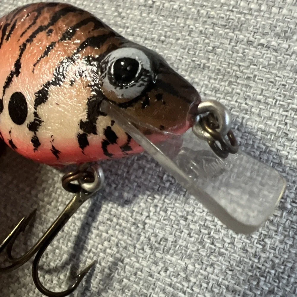 Vintage Natural Ike Medium Diver Crankbait NOS Box Insert Orange Craw Pattern